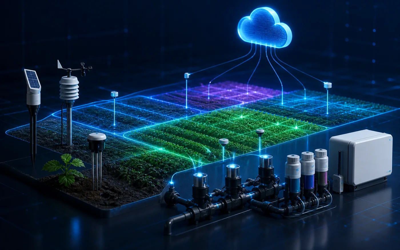 Connected agriculture irrigation and fertigation automation